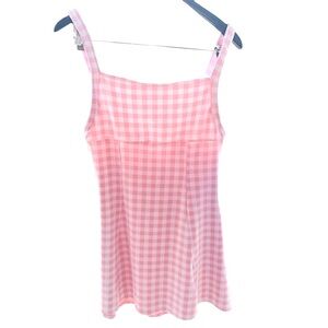 EUC Frankies Bikinis X Out From Under Valentina Gingham Mini Dress Coquette XL